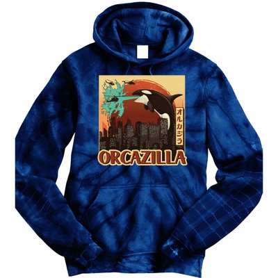 Vintage Japanese Orcazilla Poster Tie Dye Hoodie