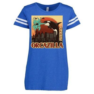 Vintage Japanese Orcazilla Poster Enza Ladies Jersey Football T-Shirt