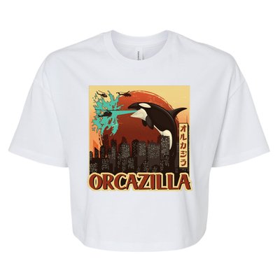 Vintage Japanese Orcazilla Poster Bella+Canvas Jersey Crop Tee