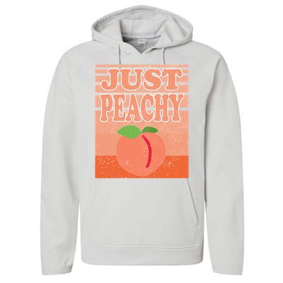 Vintage Just Peachy Southern Retro Summer Georgia Performance Fleece Hoodie