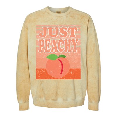 Vintage Just Peachy Southern Retro Summer Georgia Colorblast Crewneck Sweatshirt