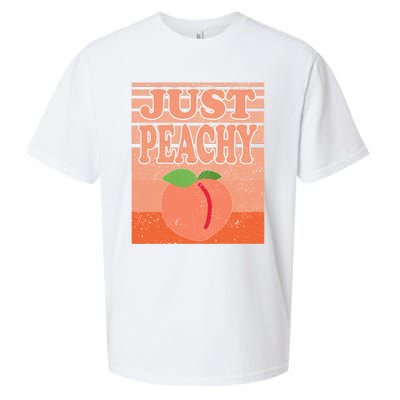 Vintage Just Peachy Southern Retro Summer Georgia Sueded Cloud Jersey T-Shirt