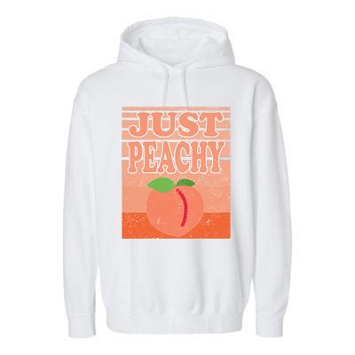 Vintage Just Peachy Southern Retro Summer Georgia Garment-Dyed Fleece Hoodie