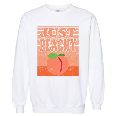 Vintage Just Peachy Southern Retro Summer Georgia Garment-Dyed Sweatshirt