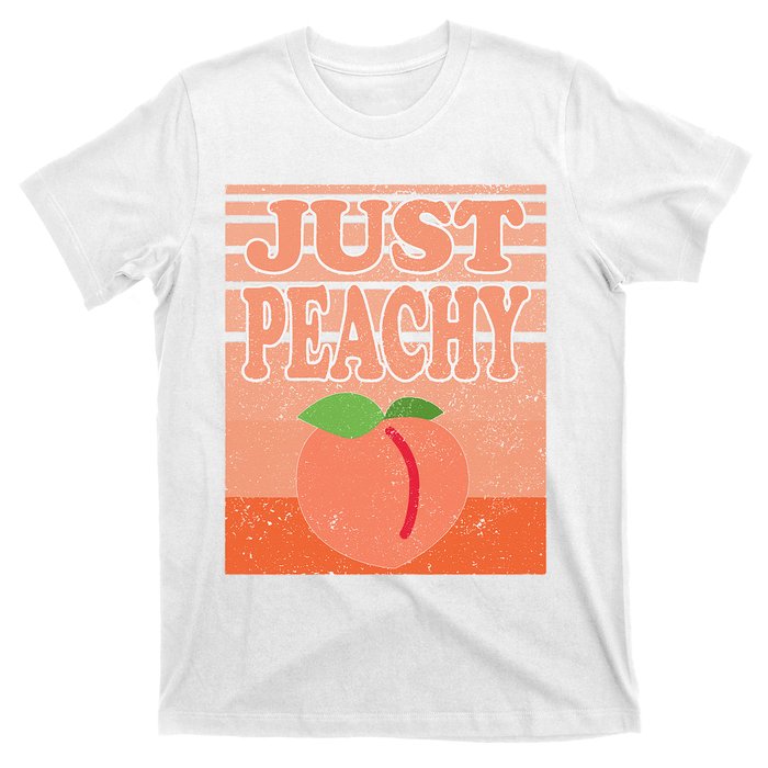 Vintage Just Peachy Southern Retro Summer Georgia T-Shirt