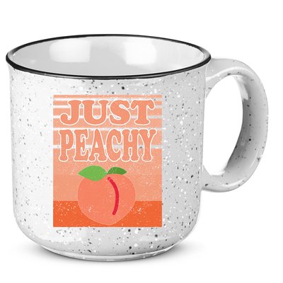 Vintage Just Peachy Southern Retro Summer Georgia 15oz Campfire Ceramic Mug