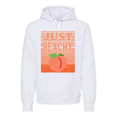 Vintage Just Peachy Southern Retro Summer Georgia Premium Hoodie