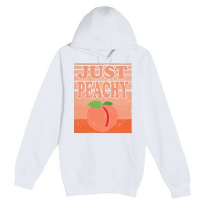 Vintage Just Peachy Southern Retro Summer Georgia Premium Pullover Hoodie