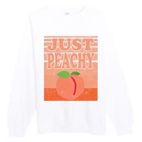 Vintage Just Peachy Southern Retro Summer Georgia Premium Crewneck Sweatshirt