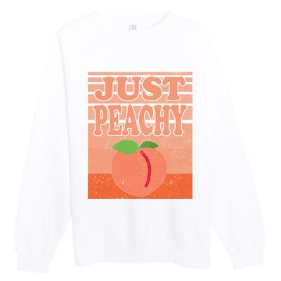 Vintage Just Peachy Southern Retro Summer Georgia Premium Crewneck Sweatshirt