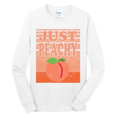 Vintage Just Peachy Southern Retro Summer Georgia Tall Long Sleeve T-Shirt