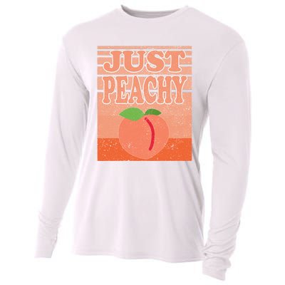 Vintage Just Peachy Southern Retro Summer Georgia Cooling Performance Long Sleeve Crew