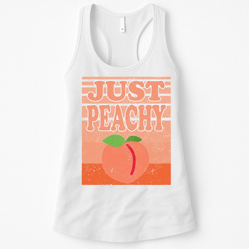Vintage Just Peachy Southern Retro Summer Georgia Womens Tank Top