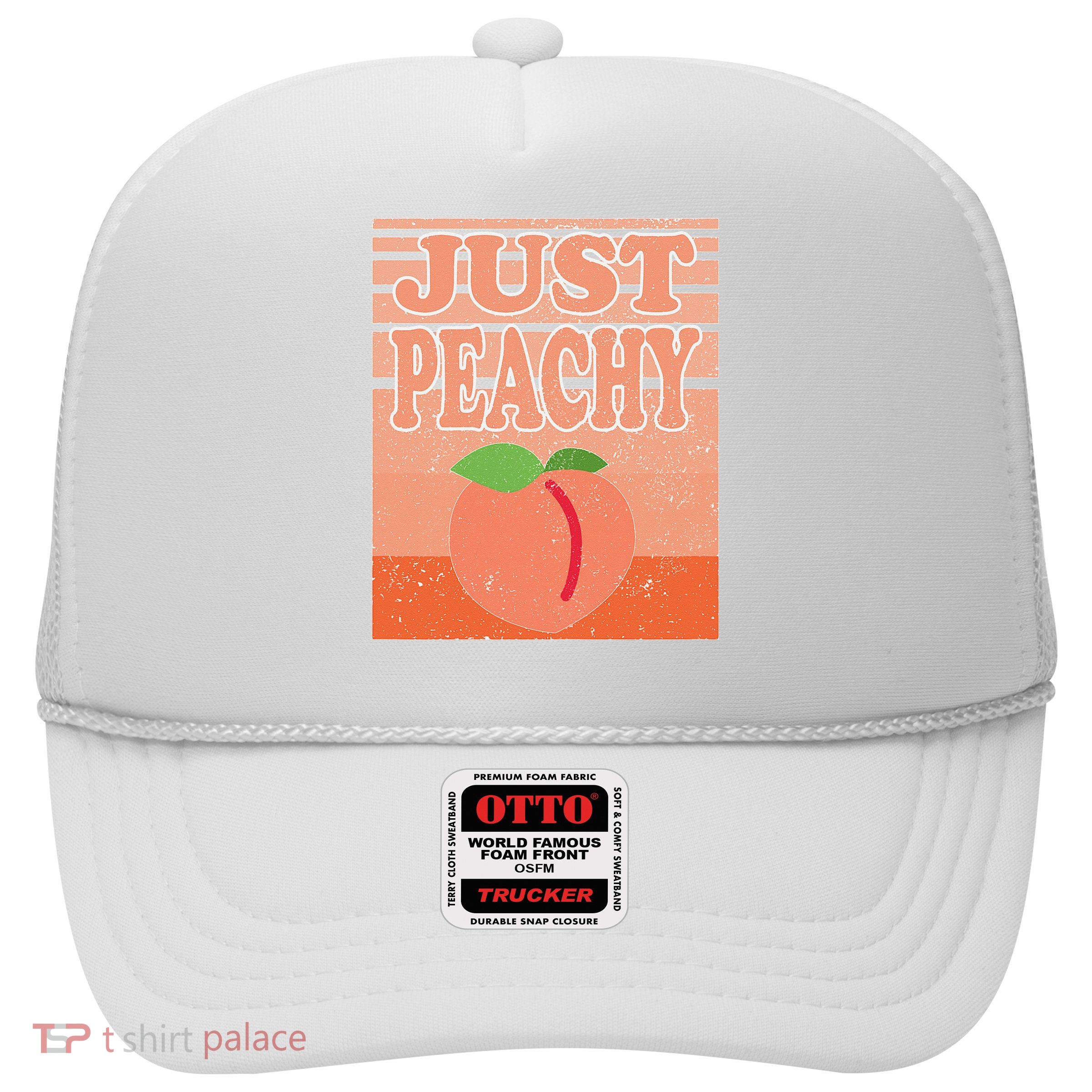 Vintage Just Peachy Southern Retro Summer Georgia Trucker Hat