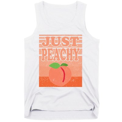 Vintage Just Peachy Southern Retro Summer Georgia Tank Top