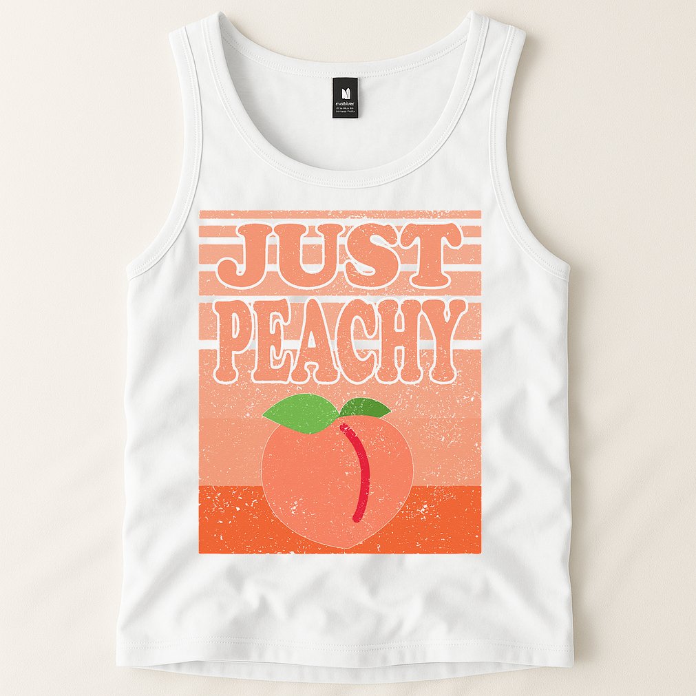 Vintage Just Peachy Southern Retro Summer Georgia Tank Top
