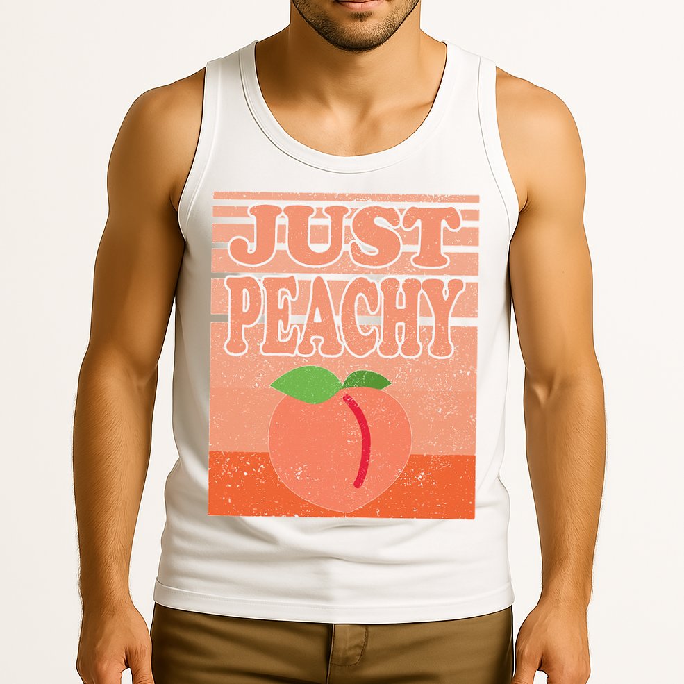 Vintage Just Peachy Southern Retro Summer Georgia Tank Top