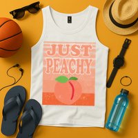 Vintage Just Peachy Southern Retro Summer Georgia Tank Top