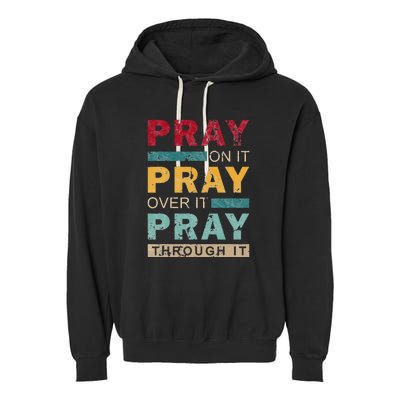 Vintage Jesus Pray Garment-Dyed Fleece Hoodie