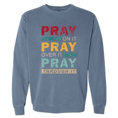 Vintage Jesus Pray Garment-Dyed Sweatshirt