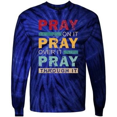 Vintage Jesus Pray Tie-Dye Long Sleeve Shirt