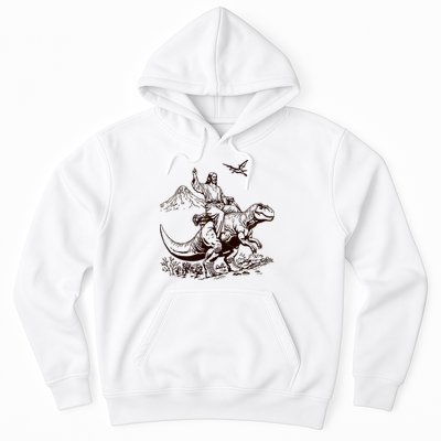 Vintage Jesus Riding Dinosaur 90s Hoodie