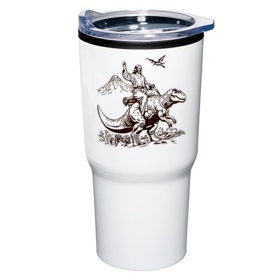 Vintage Jesus Riding Dinosaur 90s Tumbler