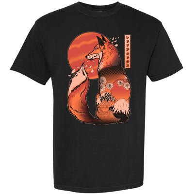 Vintage Japanese Red Fox Kitsune Tattoo Garment-Dyed Heavyweight T-Shirt