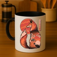 Vintage Japanese Red Fox Kitsune Tattoo Mug