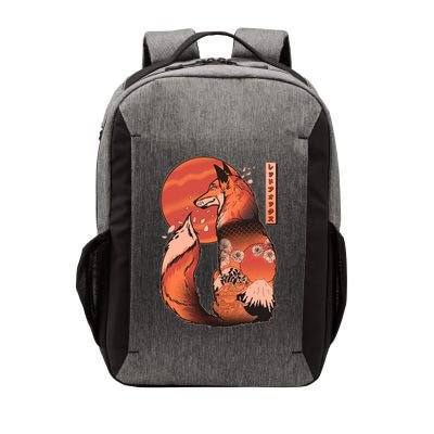 Vintage Japanese Red Fox Kitsune Tattoo Vector Backpack