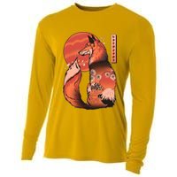 Vintage Japanese Red Fox Kitsune Tattoo Cooling Performance Long Sleeve Crew