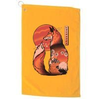 Vintage Japanese Red Fox Kitsune Tattoo Platinum Collection Golf Towel