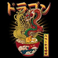 Vintage Japanese Ramen Noodles Dragon Bucket Hat
