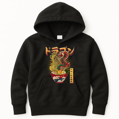 Vintage Japanese Ramen Noodles Dragon Kids Hoodie