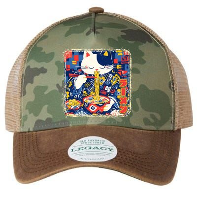 Vintage Japanese Ramen Noodle Neko Cat Legacy Tie Dye Trucker Hat