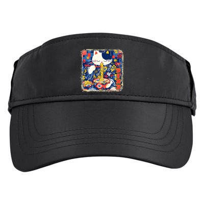 Vintage Japanese Ramen Noodle Neko Cat Adult Drive Performance Visor