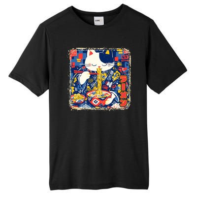 Vintage Japanese Ramen Noodle Neko Cat Tall Fusion ChromaSoft Performance T-Shirt