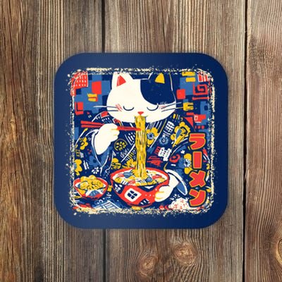 Vintage Japanese Ramen Noodle Neko Cat Coaster