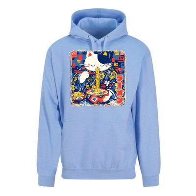 Vintage Japanese Ramen Noodle Neko Cat Unisex Surf Hoodie