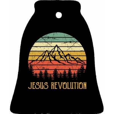 Vintage Jesus Revolution Christian Ceramic Bell Ornament