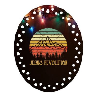 Vintage Jesus Revolution Christian Ceramic Oval Ornament