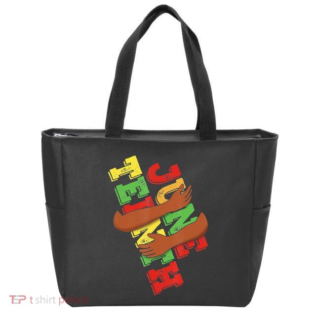 Vintage Juneteenth Raising Fist Retro Black History Month Zip Tote Bag