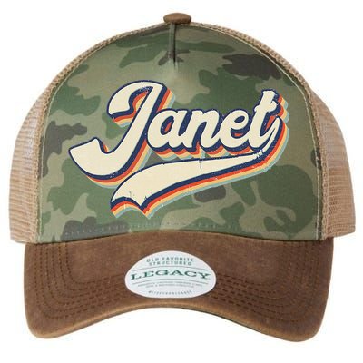 Vintage Janet Retro First Name Personalized 1970s Love Janet Legacy Tie Dye Trucker Hat
