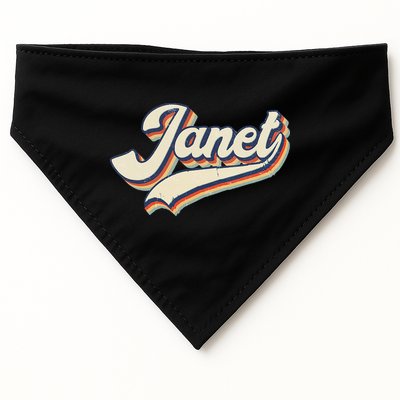 Vintage Janet Retro First Name Personalized 1970s Love Janet USA-Made Doggie Bandana