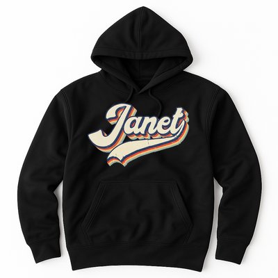 Vintage Janet Retro First Name Personalized 1970s Love Janet Hoodie
