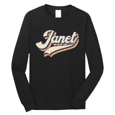 Vintage Janet Retro First Name Personalized 1970s Love Janet Long Sleeve Shirt