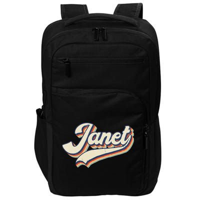 Vintage Janet Retro First Name Personalized 1970s Love Janet Impact Tech Backpack