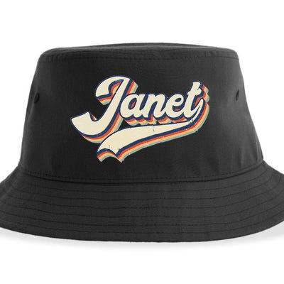 Vintage Janet Retro First Name Personalized 1970s Love Janet Sustainable Bucket Hat