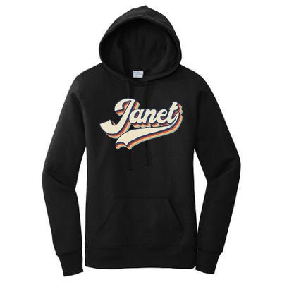Vintage Janet Retro First Name Personalized 1970s Love Janet Women's Pullover Hoodie