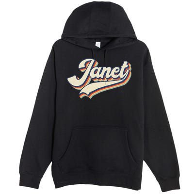 Vintage Janet Retro First Name Personalized 1970s Love Janet Premium Pullover Hoodie